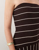 Pretty Lavish knit bandeau midi dress in brown cream stripe