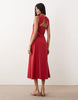 Mango cotton rich sweetheart neck sleeveless maxi dress in red