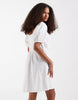 Vero Moda cotton broderie puff sleeve milkmaid mini dress in white