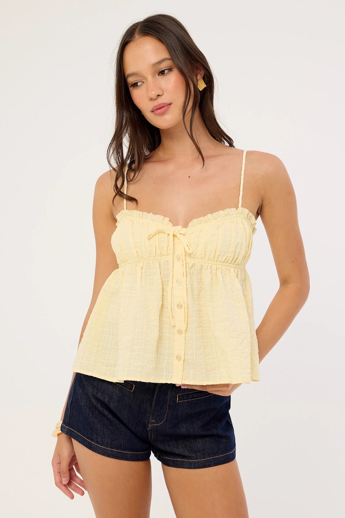 Luck & Trouble Sophie Gathered Cami Top Butter