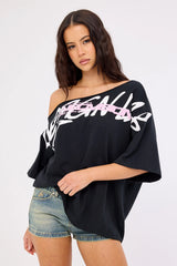Neovision Shard Off Shoulder Relaxed Tee Black