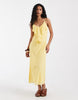 Vero Moda frill trim cami midi dress in yellow