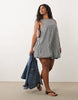Curve bubble hem mini dress in gingham