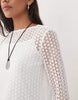 Mango Teen knit long sleeve mini dress in white