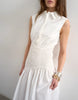 Topshop dropped waist sleeveless shirt dress in white