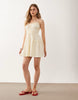 Faith beach shirred mini sundress in lemon