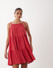 Gina Tricot flowy strap detail mini dress in pink