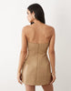 ASOS LUXE tailored strapless mini dress with corsage detail in tan