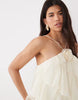 Gina Tricot frill maxi dress in cream