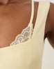 Oh Polly modal lace bralette detail midi dress in butter yellow