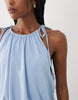halter neck with blouson maxi dress in light blue