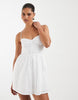 Hollister strappy button front mini dress in white