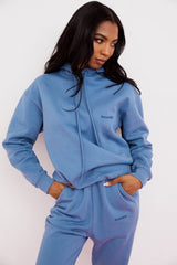 azure cotton fleece-back oversized hoodie