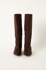 Therapy Steevie Heel Boot Choc Faux Suede