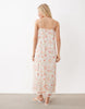 VILA lace trim cami midi dress in white floral print