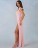 Oh Polly modal sweetheart neck cap sleeve draped detail maxi dress in blush pink