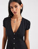Hollister v neck mini dress in black polka dot