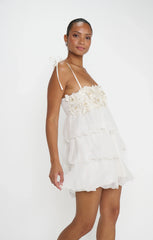 Gabriella Mini Dress ~ White Enchanted Embellishment