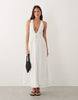 Esmée textured detail sheer maxi beach dress in white