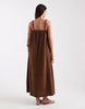 ONLY cheesecloth maxi dress in chocolate brown