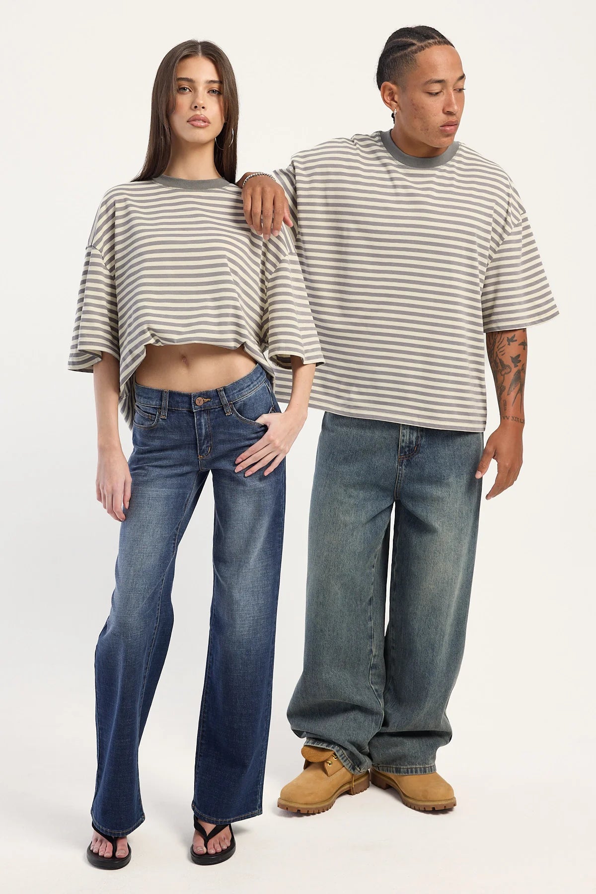 Lioness Bloom Short Sleeve Ash Stripe
