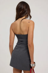 Perfect Stranger Monica Draped Strapless Tube Dress Grey