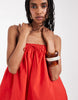 strapless trapeze mini dress in red