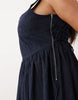 Curve denim ballerina midi dress in rinse