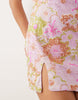 Missy Empire sequin square neck side split mini dress in multi flower print
