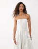 strapless maxi sundress with full skirt in stripes