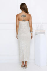 Your Reflection Maxi Dress Beige Sequin