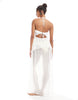 Miss Selfridge beach ruffle chiffon maxi dress in cream