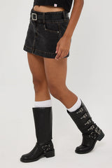 Worship 00s Micro Skirt Black Rinse