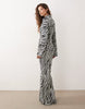 high neck scarf detail maxi dress in zebra print