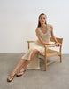 Topshop knit low scoop crochet maxi dress in neutral stone