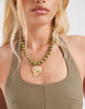 & Other Stories halter neck midi dress in dark khaki