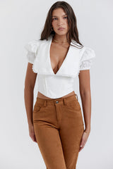 white pin tuck top