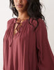JDY tiered mini dress in dark red