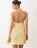 poplin halter neck swing mini sundress in lemon