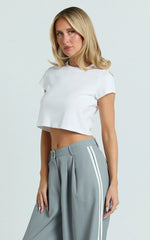 Danzel Top - Boxy Fit Cap Sleeve Crop Top in White