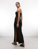 Weekday v neck cami maxi dress in black exclusive to ASOS