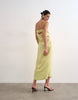 Topshop cowl back strapless midaxi dress in buttermilk yellow