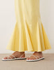 Tall scoop neck fishtail godet maxi dress in buttermilk yellow