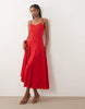 Mango strappy cami maxi dress in bright red