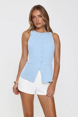 Structure Tailored Vest Top Blue
