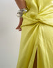 Topshop satin sleeveless knot side maxi dress in lime
