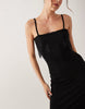 Ellen lace trim cami slip dress in black