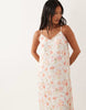 VILA Petite lace trim cami midaxi dress in white floral print