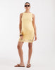 Vero Moda Maternity stretch floral lace sleeveless slash neck mini dress in golden yellow