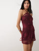 Motel Kaku crochet dress in burgundy